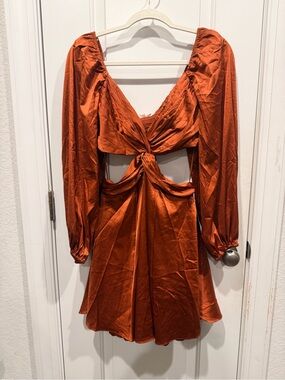 kesari long sleeve mini wrap dress ASTR the Label Kesari Dress in Butter
